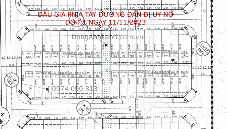 Đất đấu giá Tây Đản Dị Uy Nỗ Đông Anh Đợt 1 ngày 11/11/2023